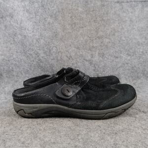 Earth Spirit Shoes Womens 7 Slip On Casual Clog Mule Sneaker Comfy Black Leather